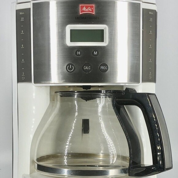 Melitta Aroma Enhance Drip Coffee Maker | Glass Carafe, 10 Cup Capacity, White - Picture 1 of 4